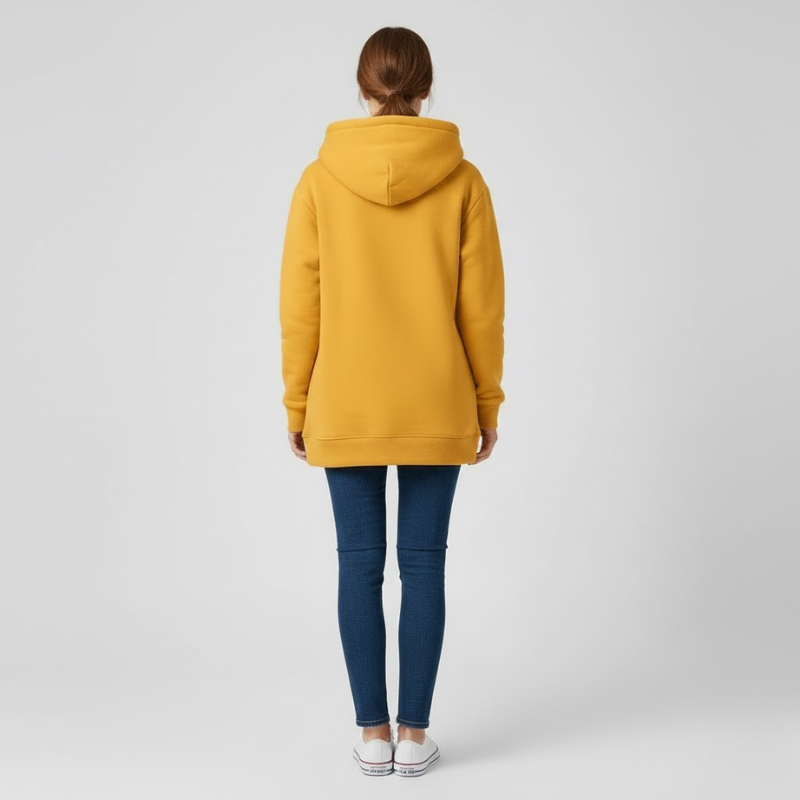 Przytulna damska bluza z kapturem z podszewką z polaru – miękka, ciepła, codzienna warstwa