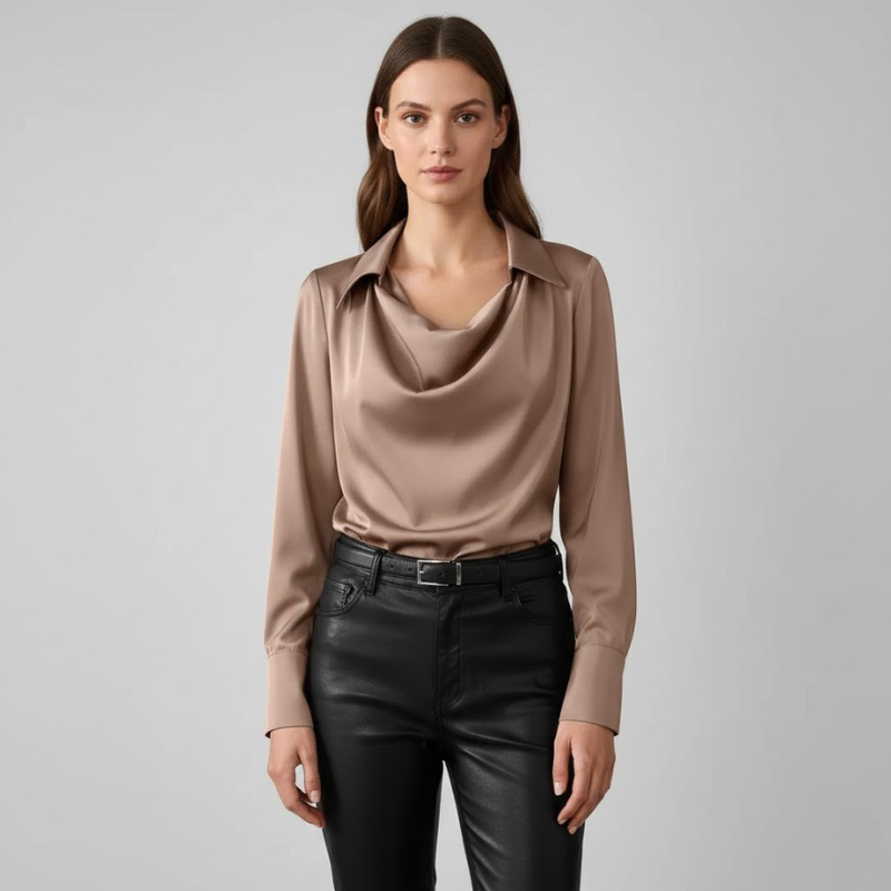 Elegancka damska bluzka satynowa – luksusowy, miękki w dotyku top
