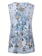 Women's lace and floral patchwork top – elegant sleeveless blouse