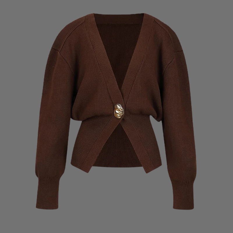 Elegancki, miękki kardigan z dzianiny dla kobiet – styl z polerowanymi guzikami