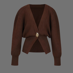 Eleganter, weicher Strickcardigan für Damen – Modell mit polierten Knöpfen