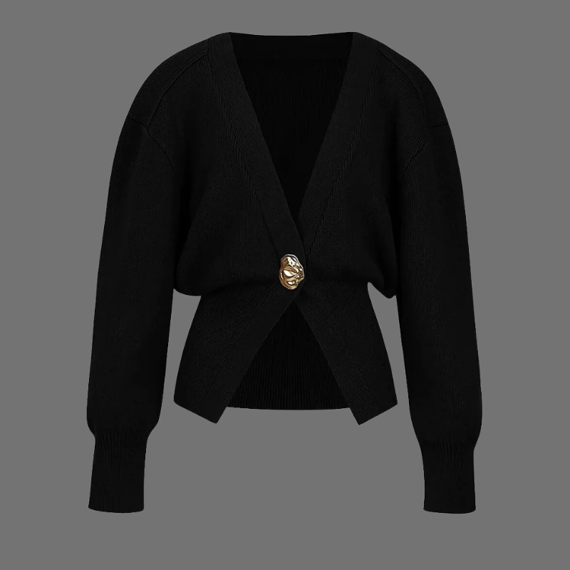 Elegancki, miękki kardigan z dzianiny dla kobiet – styl z polerowanymi guzikami