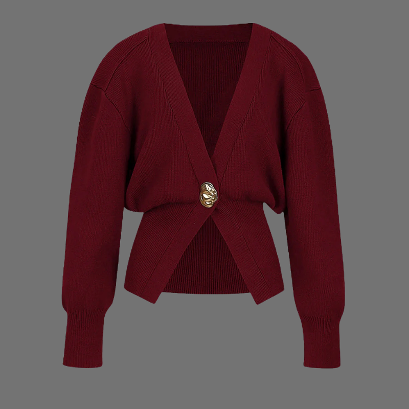 Elegancki, miękki kardigan z dzianiny dla kobiet – styl z polerowanymi guzikami