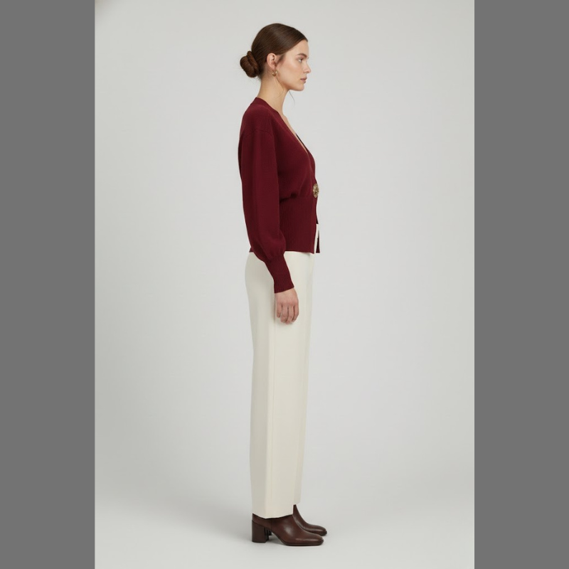 Elegancki, miękki kardigan z dzianiny dla kobiet – styl z polerowanymi guzikami