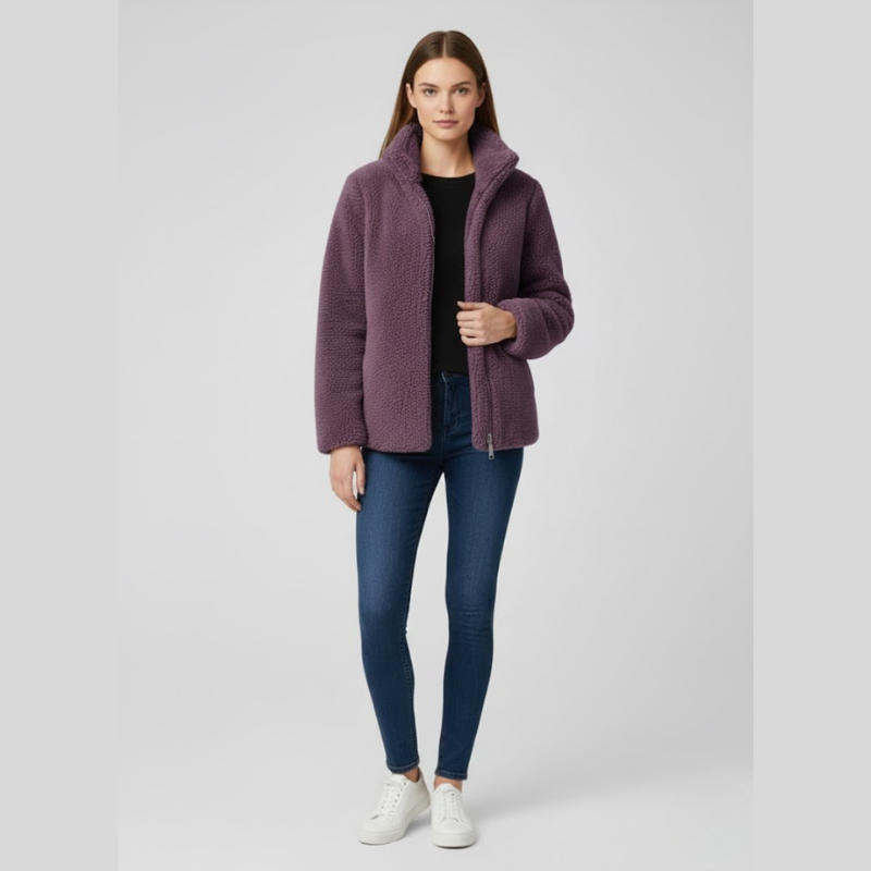 Przytulny damski płaszcz Teddy – ultraciepła, modna, zimowa odzież wierzchnia