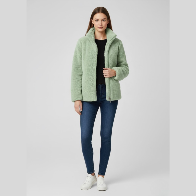 Przytulny damski płaszcz Teddy – ultraciepła, modna, zimowa odzież wierzchnia