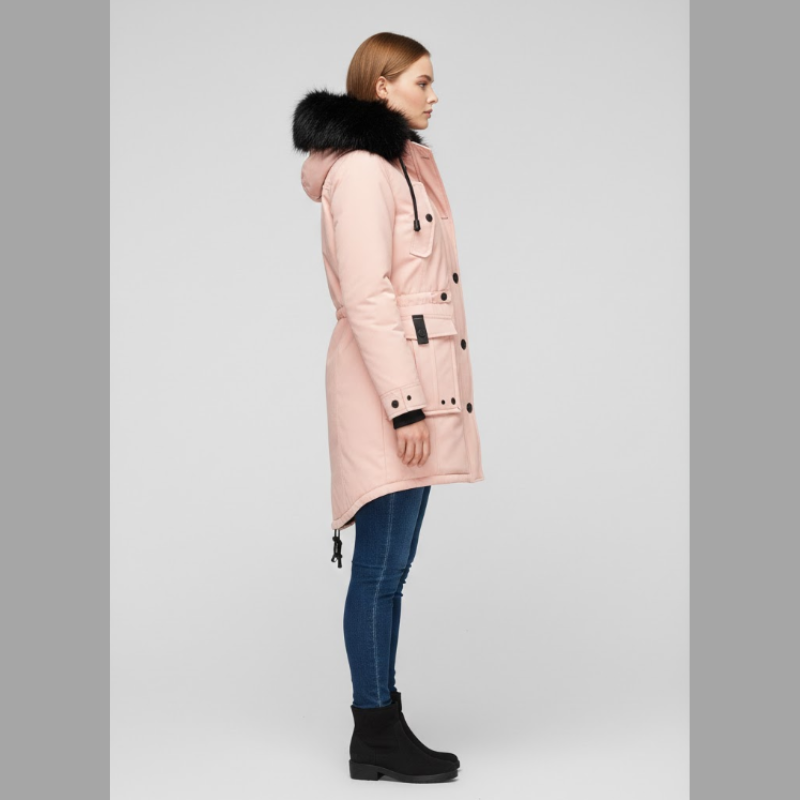 Damska ocieplana zimowa parka z kapturem – wygodna i ciepła odzież wierzchnia na zimne dni