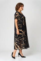 Plus Size Chiffon Midi Dress – Elegantly Flowy Evening Gown