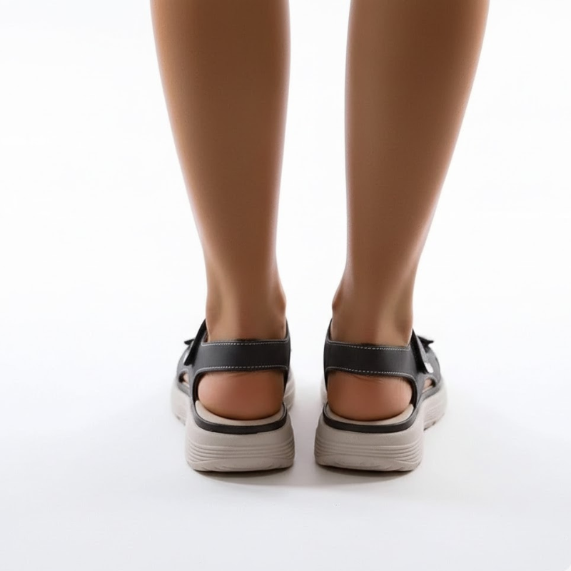 Damskie przewiewne sandały letnie z odkrytymi palcami – regulowane, wygodne buty na rzepy