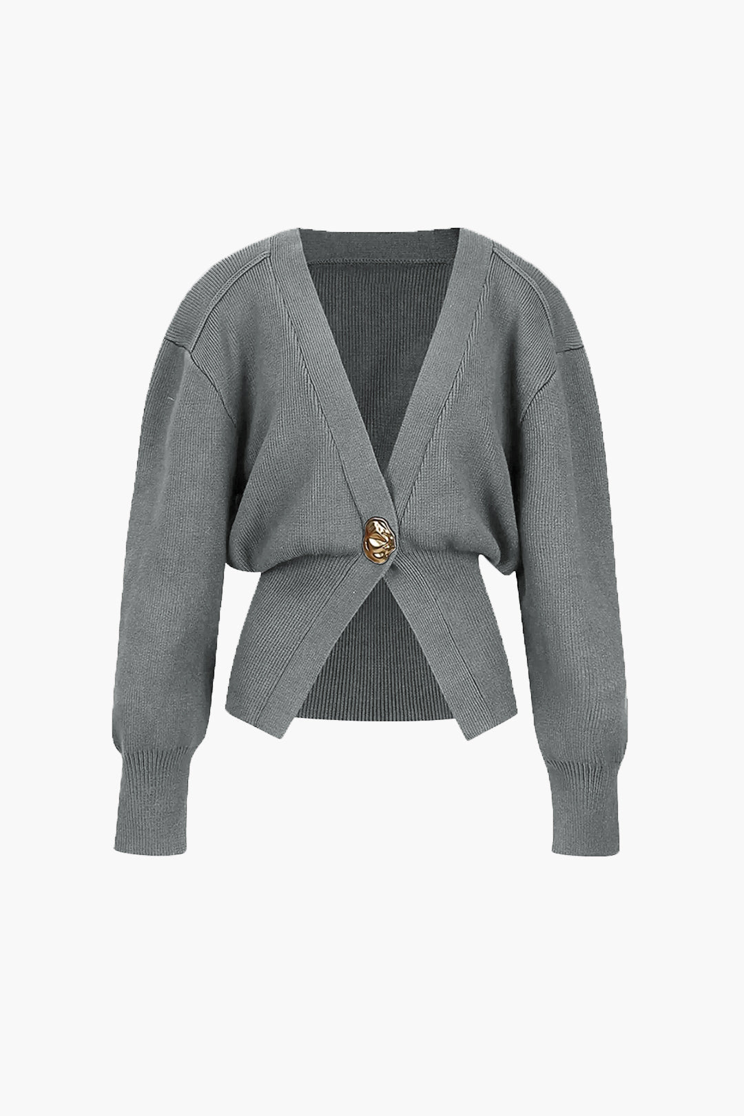Maristel | Damski elegancki sweter dzianinowy – ozdobne złote guziki