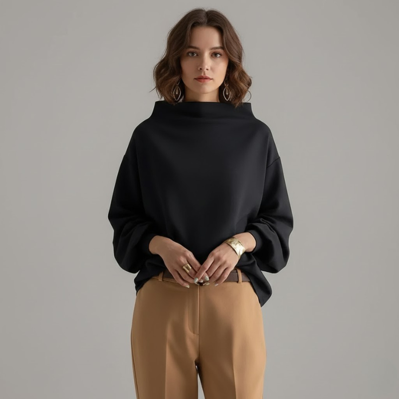 Elegancki damski sweter z golfem – ponadczasowe ciepło i nowoczesny styl