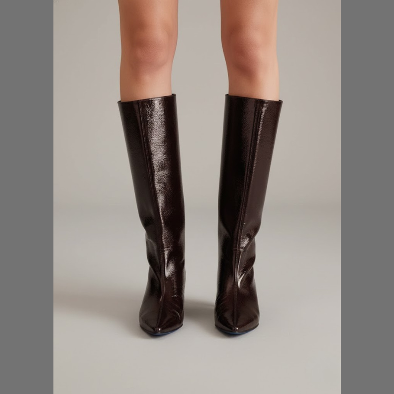 Eleganckie skórzane botki damskie – elegancki niski obcas typu kociak