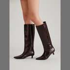 Elegant Women's Leather Ankle Boots – Elegant Kitten Heel