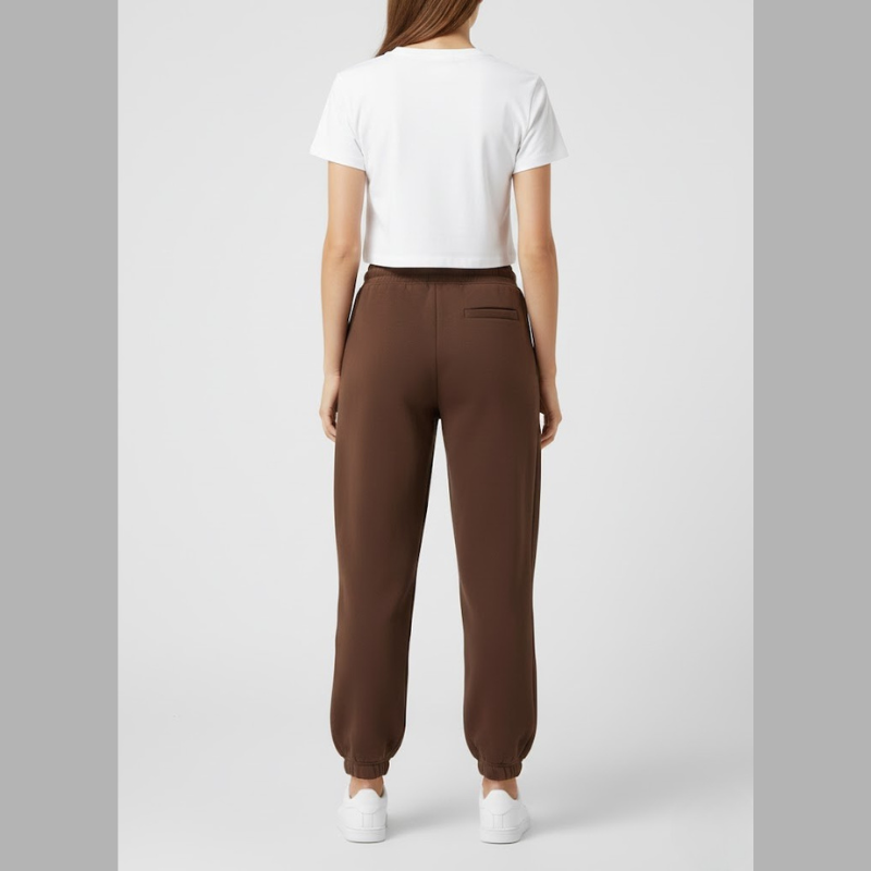 Damskie spodnie dresowe oversize – podwyższony, swobodny strój z wysokim stanem