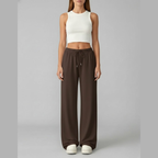 Sylwana | Damskie spodnie dresowe wide leg – luźne joggery casual, wygodne spodnie codzienne, jednokolorowe
