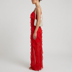 Women's flowy summer dress with a ruffle – elegant and chic style