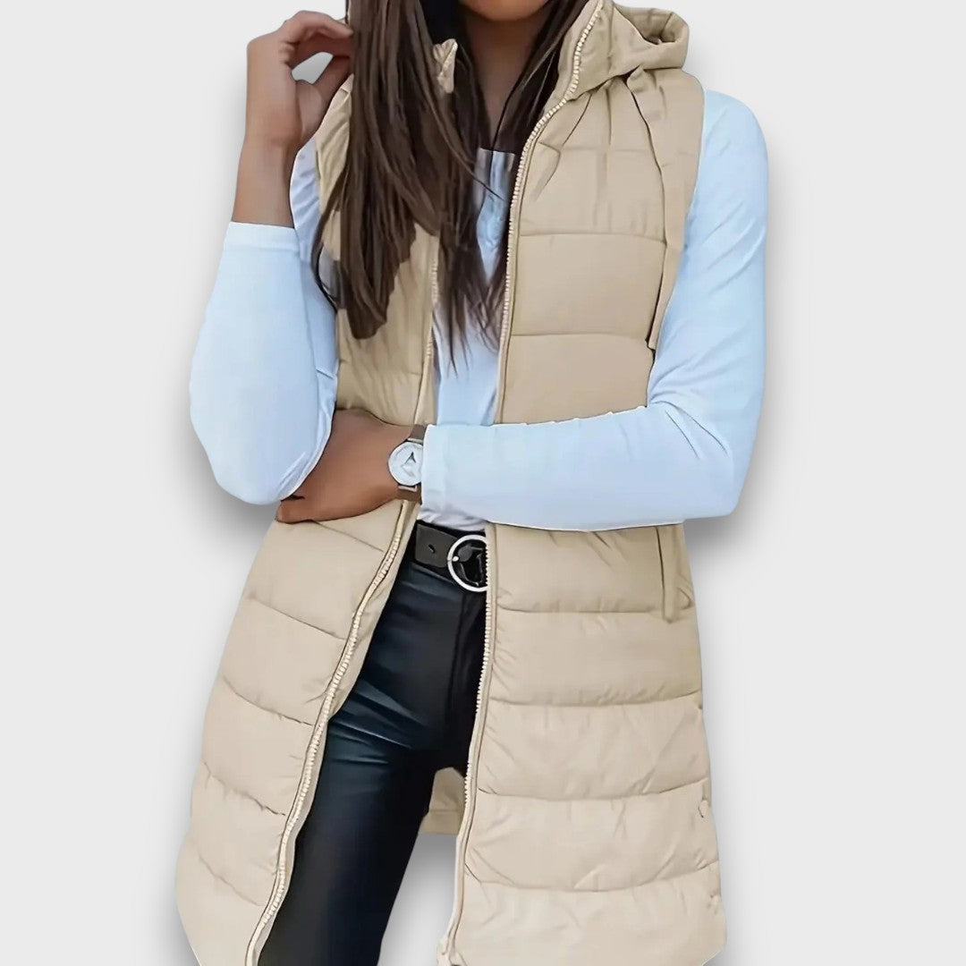 Xenia | Women's Hooded Down Vest - Warm, Insulated Sleeveless Jacket