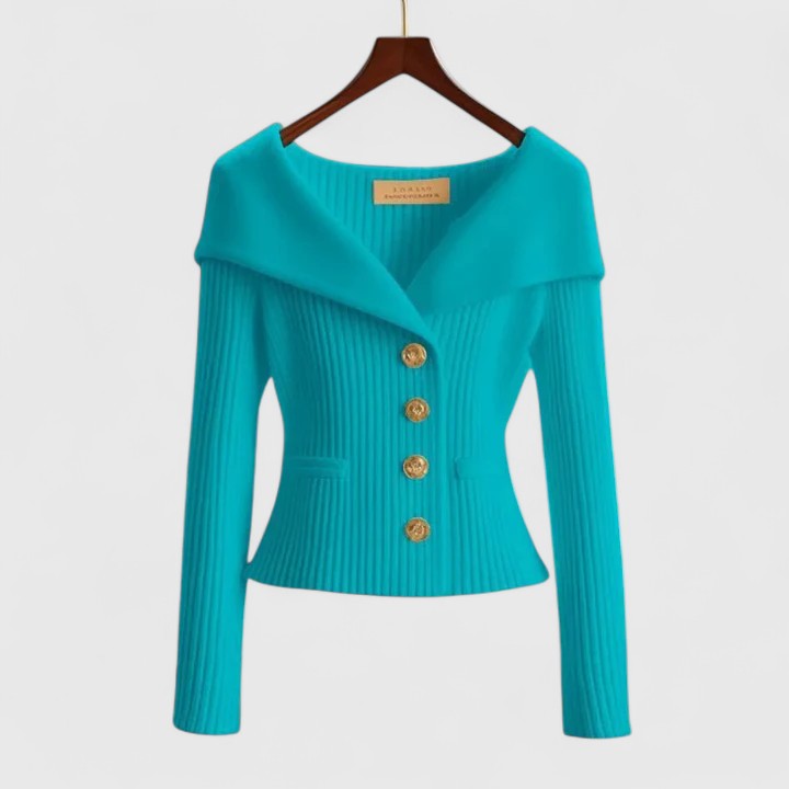 Mikaela | Lekki damski kardigan – elegancki sweter z dzianiny z długimi rękawami