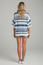 Damska bluzka z dzianiny Hollow Knit w dużym rozmiarze – oversize, oddychająca siateczka
