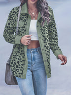 Keely | Women's Leopard Print Shirt - Casual Long Sleeve Button Down Jacket