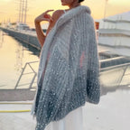 Coralie | Women's Sequin Knitted Vest – Shiny Long Sleeve Sweater