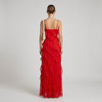 Women's flowy summer dress with a ruffle – elegant and chic style