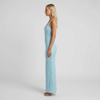 Elegant glitter evening dress - flowy, stretchy maxi for women