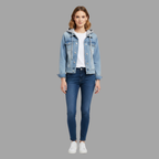 Zofia | Damska kurtka jeansowa klasyczna slim fit – lekki oddychający denim