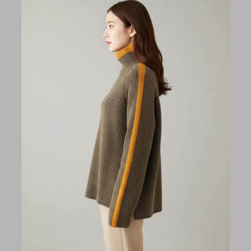 Przytulny, obszerny sweter z dzianiny dla kobiet – ciepły, zimowy styl zapewniający wygodę