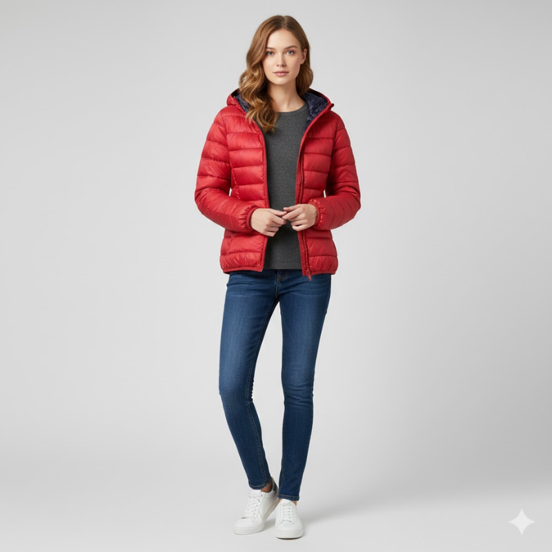 Lekka damska kurtka z kapturem – idealna na okres przejściowy