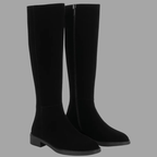Damen Overknee-Stiefel aus hochwertigem Wildleder – eleganter niedriger Blockabsatz