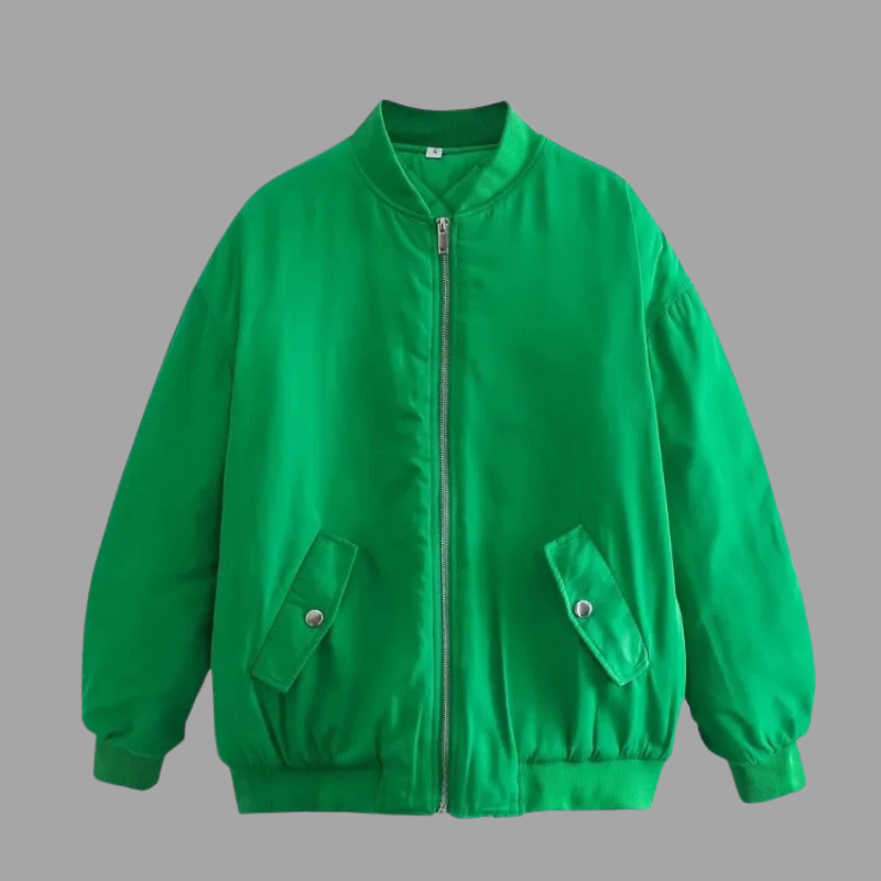 Damska kurtka typu bomber oversize – modna odzież wierzchnia w stylu ulicznym