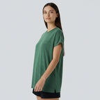 Round neck T-shirt with pocket – loose fit, casual top