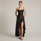 Elegant Maxi Dress with High Slit for Women – Chic Evening Gown for Wedding Guests