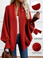 Zadie | Women’s Mid-Length Cardigan – Loose Fit Shawl Collar Jacket