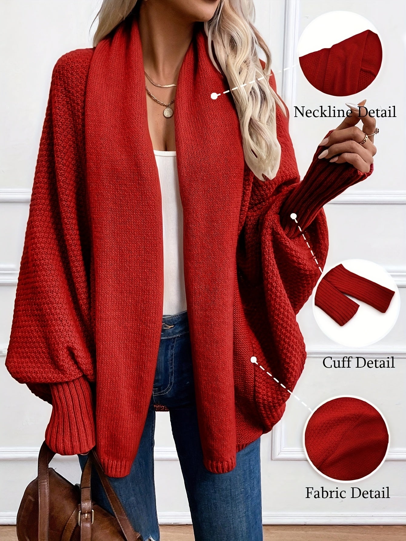 Zadie | Women’s Mid-Length Cardigan – Loose Fit Shawl Collar Jacket