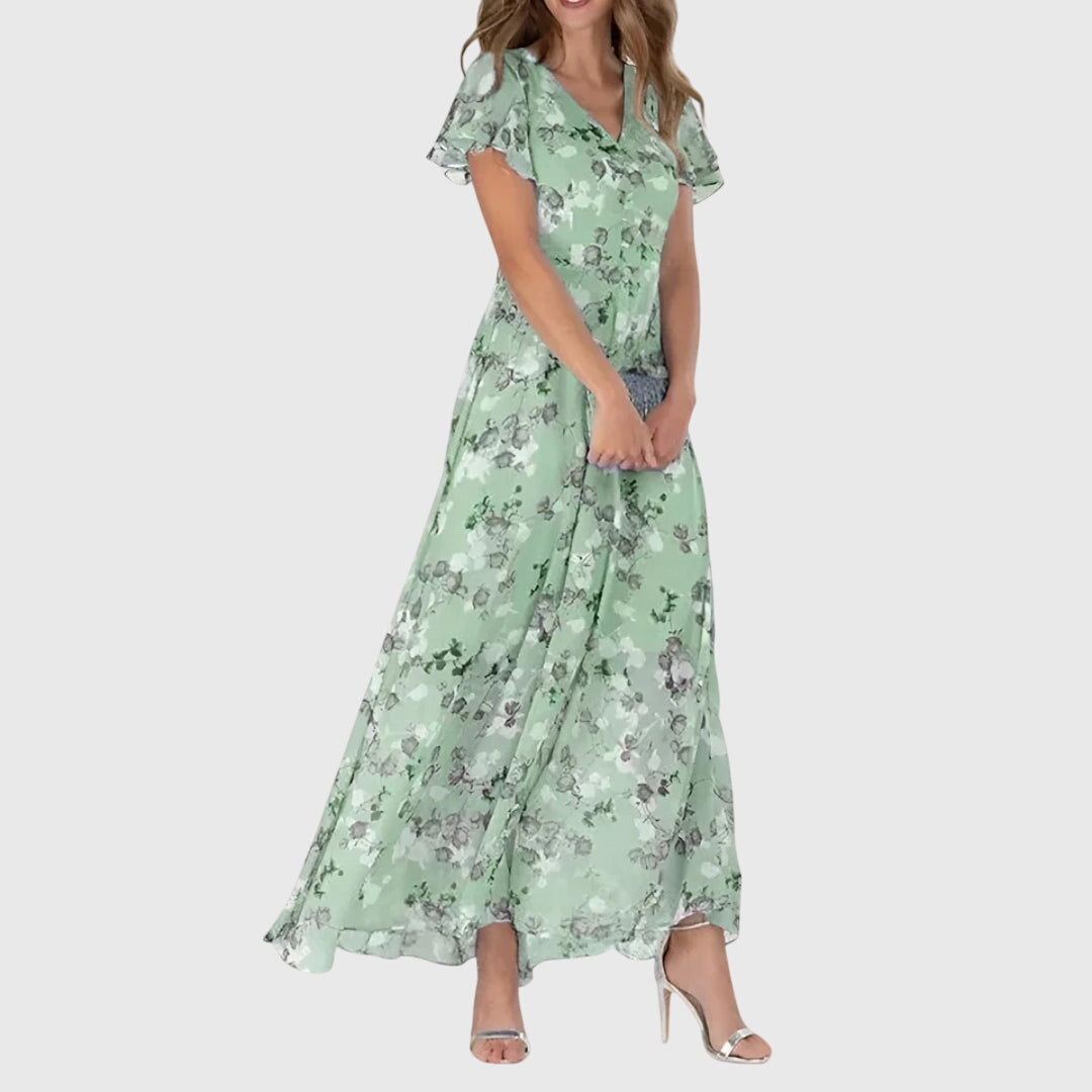 Eleni | Damska sukienka midi o kroju litery A – sukienka bez rękawów o kroju fit & flare
