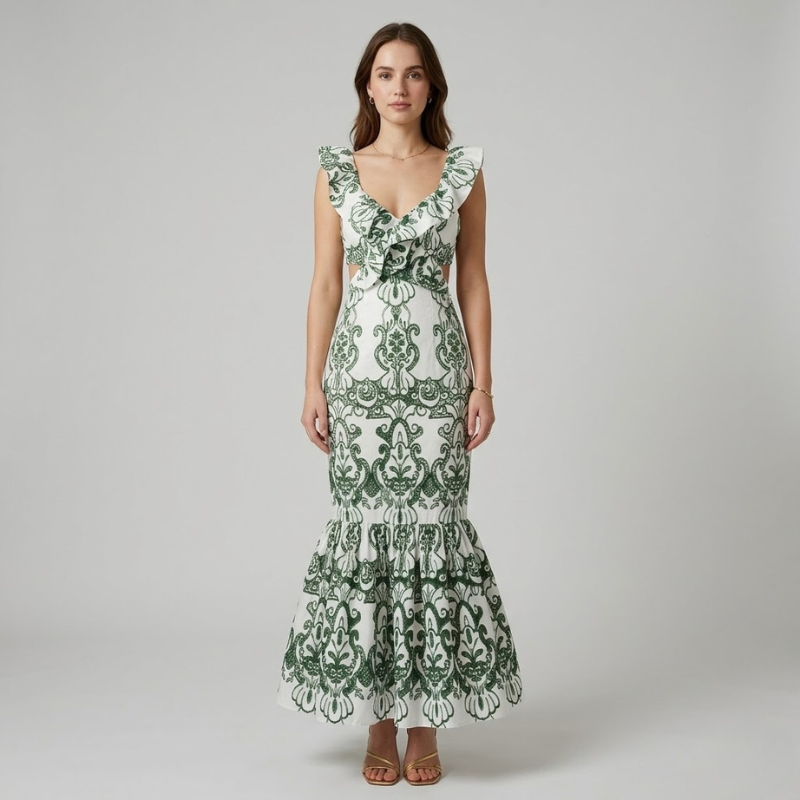 Luftiges Maxikleid für Damen – stylisches Sommeroutfit mit freiem Rücken