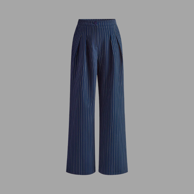 Spodnie damskie w paski z szerokimi nogawkami – atrakcyjny krój z wysokim stanem