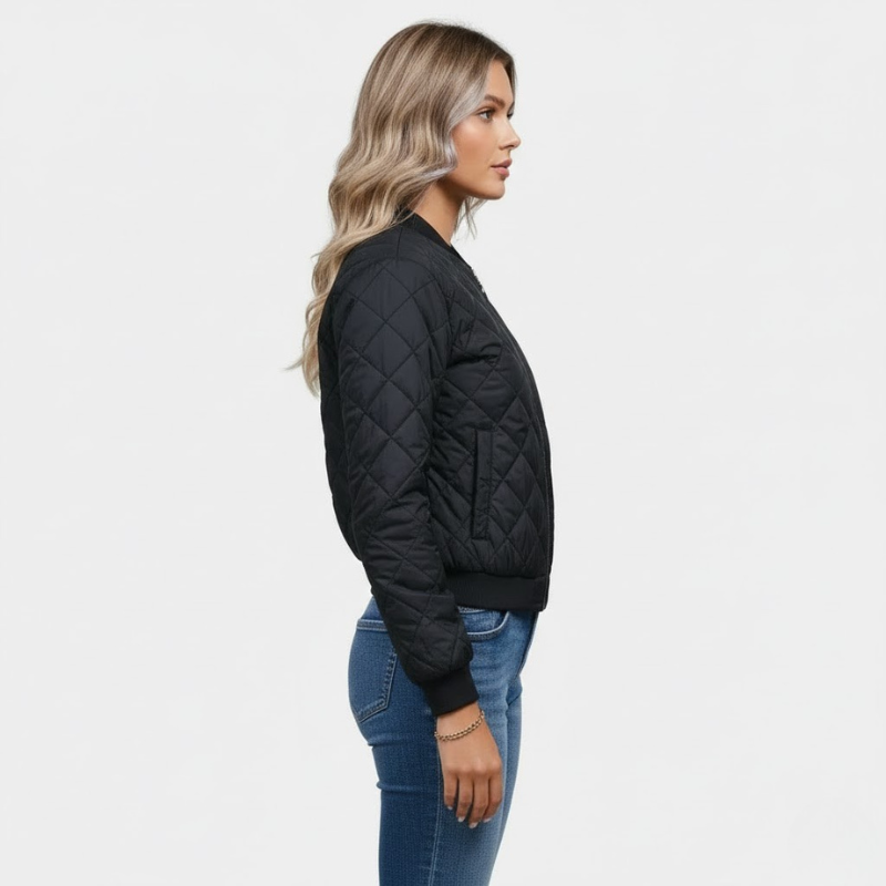 Damska kurtka typu bomber zapinana na zamek – elegancka odzież wierzchnia na co dzień