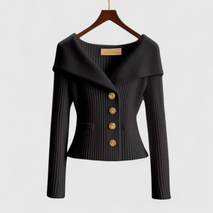 Mikaela | Lekki damski kardigan – elegancki sweter z dzianiny z długimi rękawami