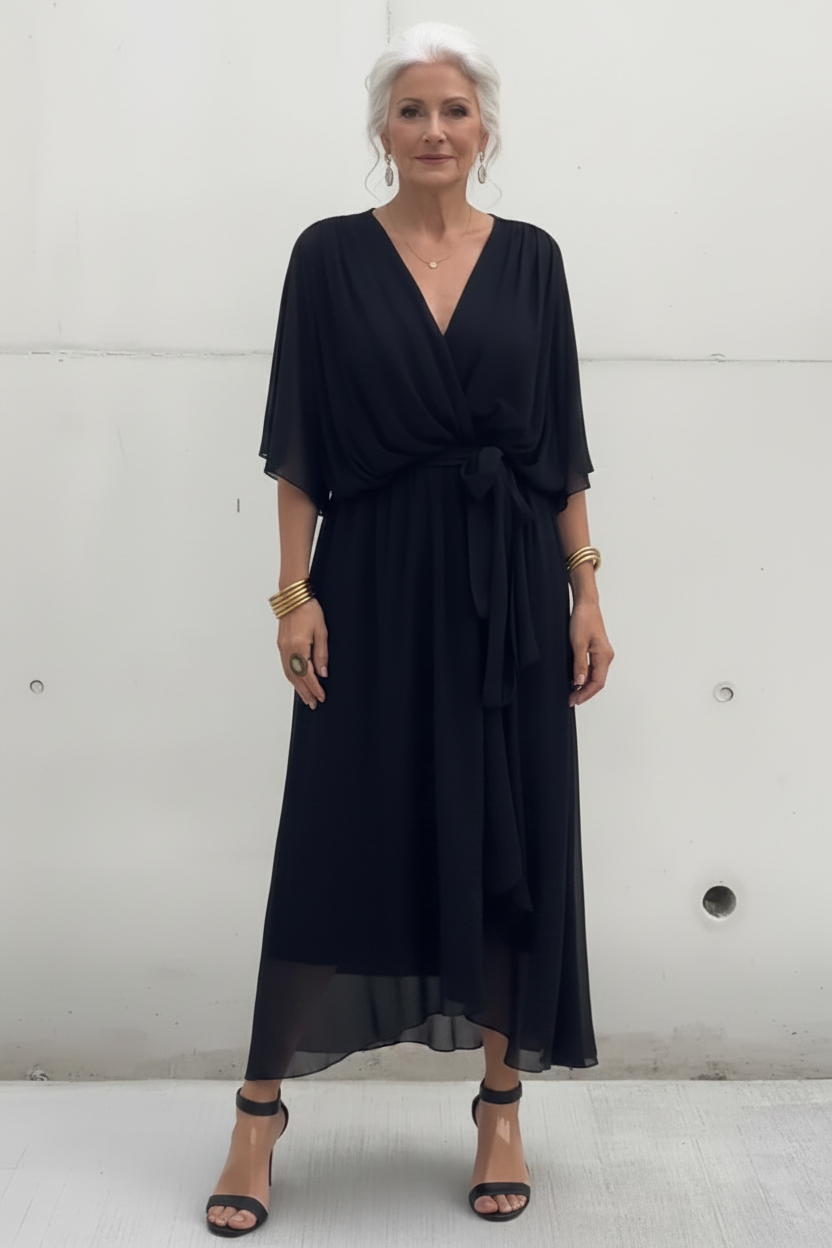 Lekka szyfonowa sukienka midi – Effortless Luxe Fashion