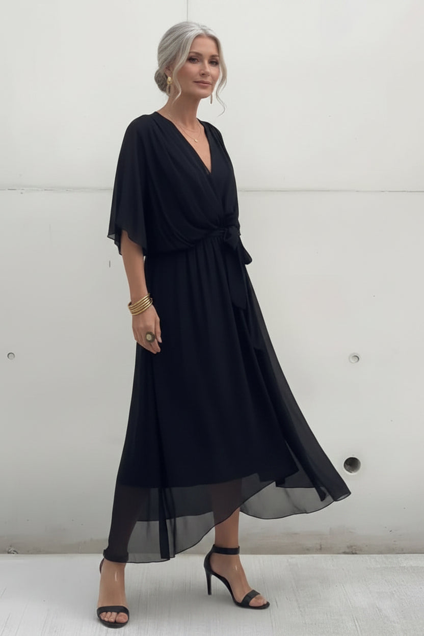 Lekka szyfonowa sukienka midi – Effortless Luxe Fashion