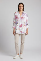 Women's airy summer blouse – a light, short, everyday shirt