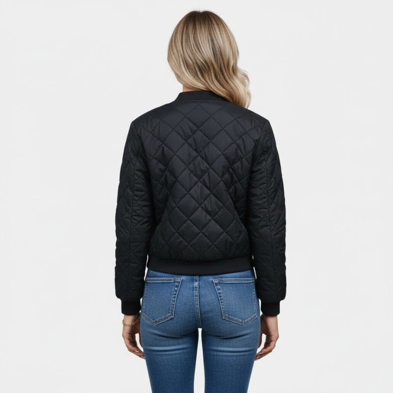 Damska kurtka typu bomber zapinana na zamek – elegancka odzież wierzchnia na co dzień