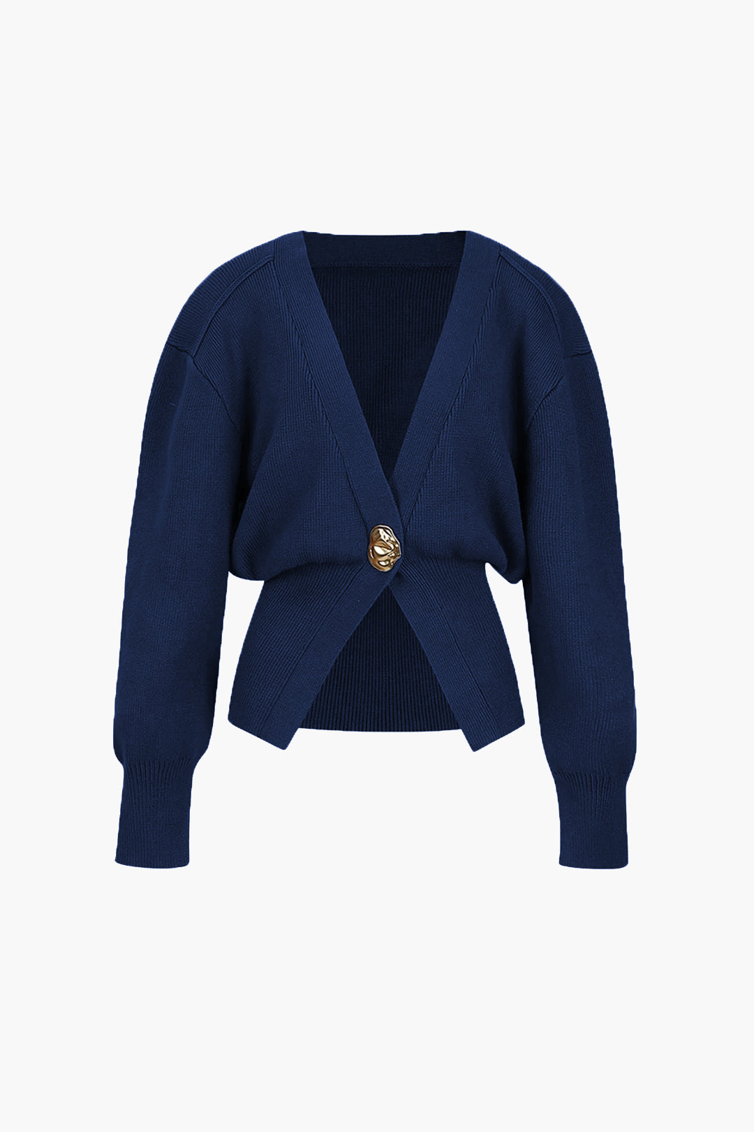 Maristel | Damski elegancki sweter dzianinowy – ozdobne złote guziki