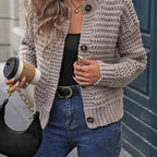 Astoria | Lekki damski sweter z dzianiny – elegancki, zapinany na guziki, o luźnym kroju