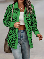 Keely | Women's Leopard Print Shirt - Casual Long Sleeve Button Down Jacket