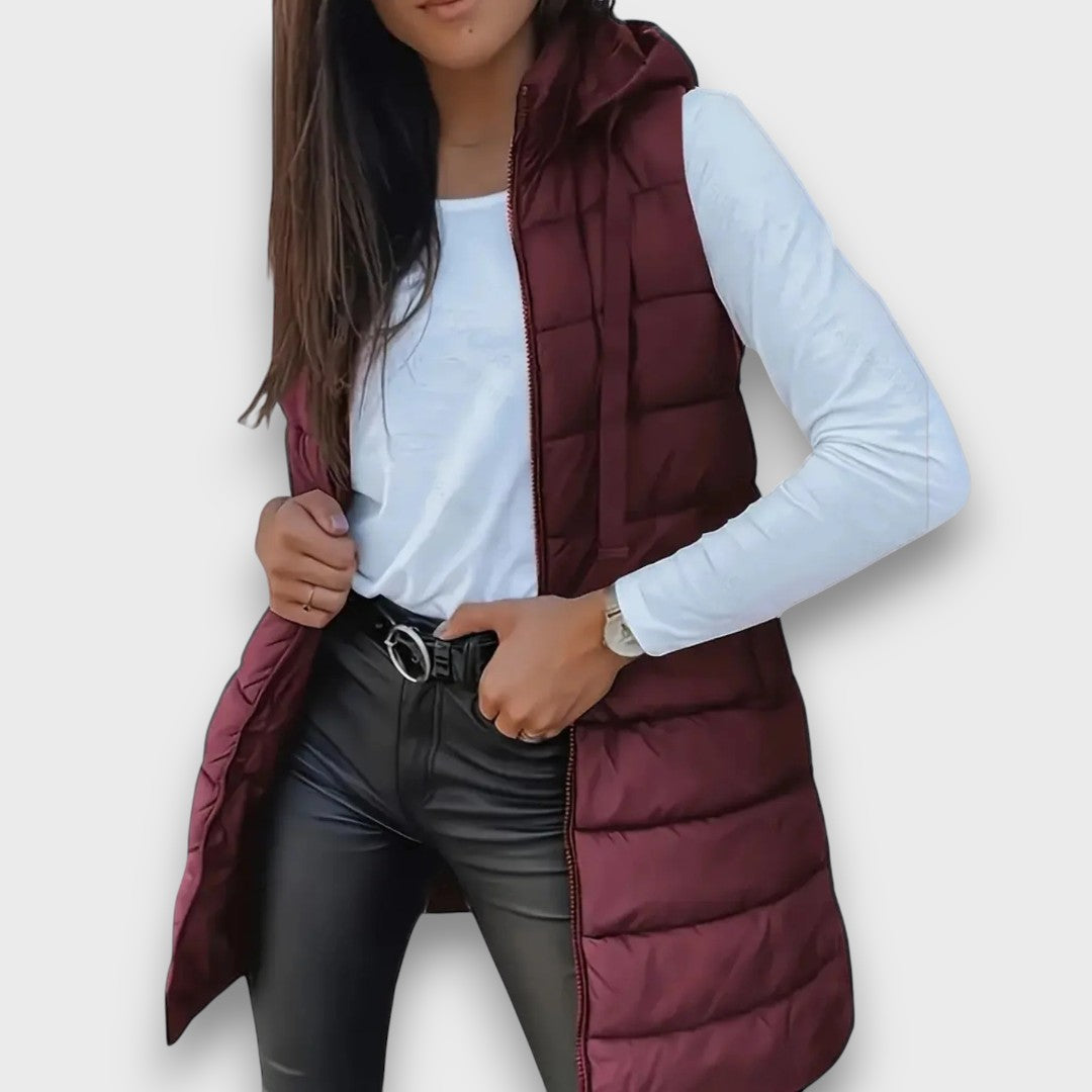 Xenia | Women's Hooded Down Vest - Warm, Insulated Sleeveless Jacket