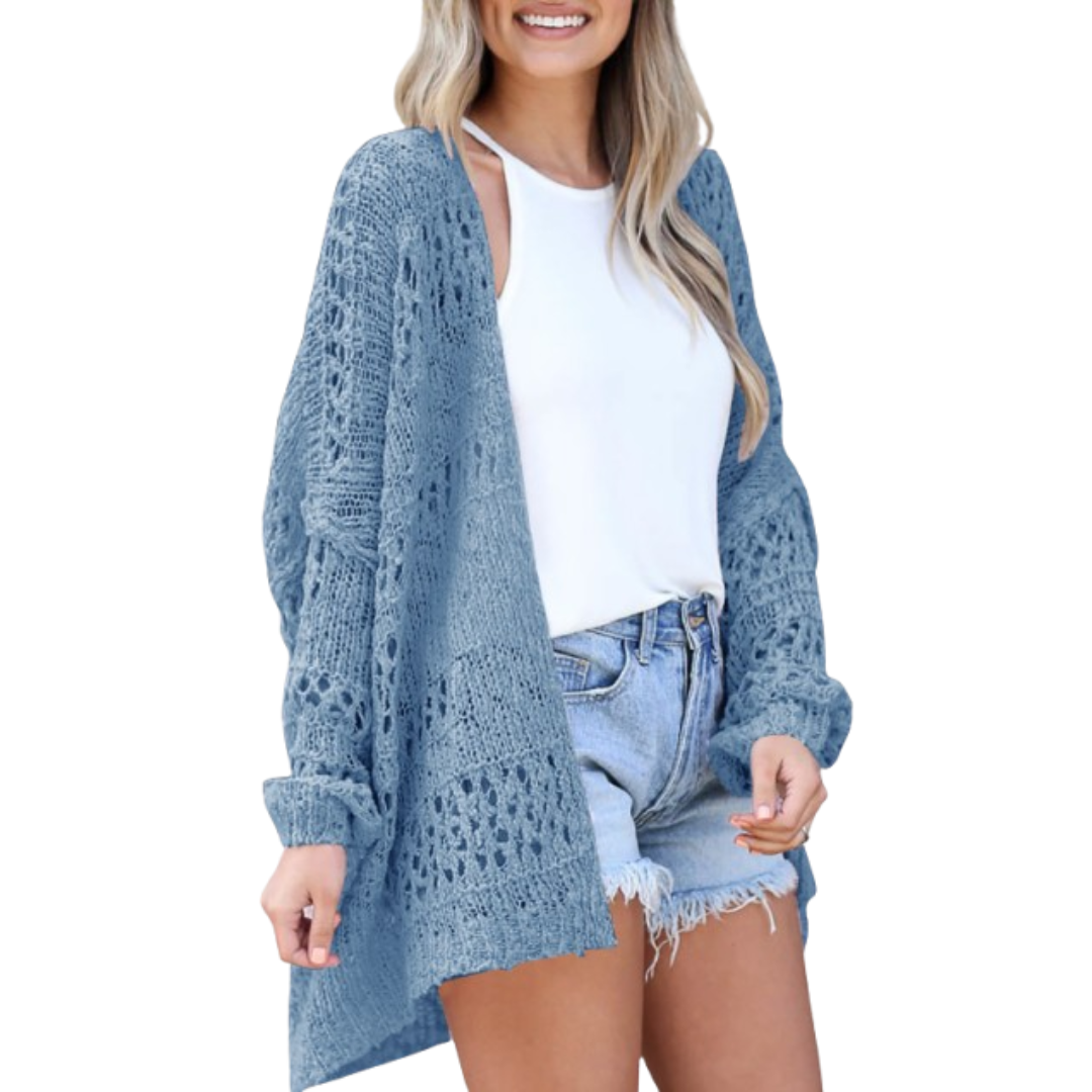 Evelara | Lekki damski kardigan w stylu boho o luźnym kroju – model z otwartym przodem